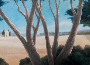 Pinheiros perto de Pienza, 2012 (acrílico sobre tela)